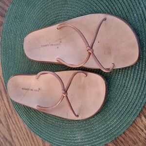 Roberto Del Carlo Tan Leather Minimalist Modern Sandals Size 36